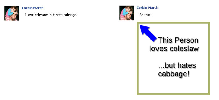 Two Facebook messages